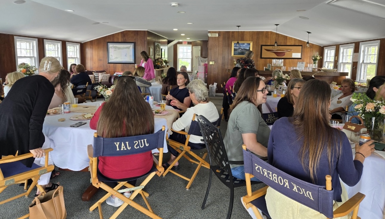 Guests gathered at a baby shower event